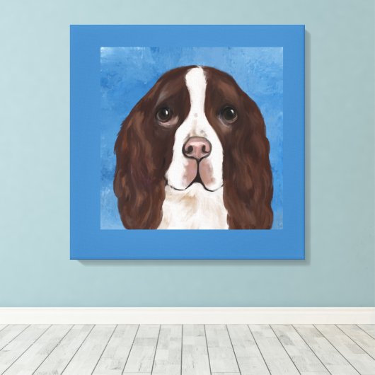 ENGELSE SPRINGER SPANIEL   CANVAS AFDRUK (Insitu (Houten vloer))