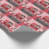 Engelse Springer Spaniel Car Hearts Valentijns Cadeaupapier (Hoek)