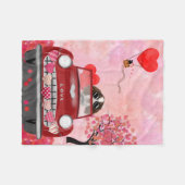 Engelse Springer Spaniel Car Hearts Valentijns Fleece Deken (Voorkant (Horizontaal))