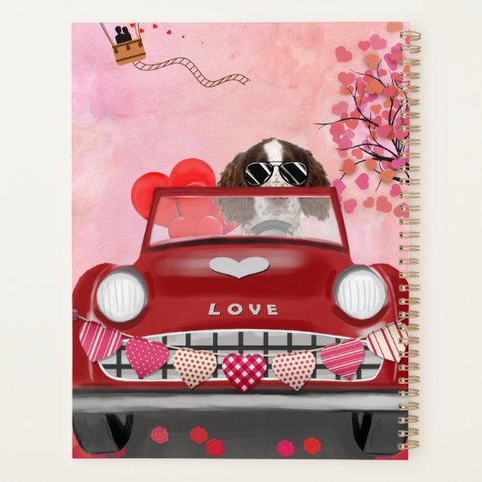 Engelse Springer Spaniel Car Hearts Valentijns Planner (Achterkant)
