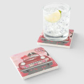 Engelse Springer Spaniel Car Hearts Valentijns Stenen Onderzetter (Zijkant)