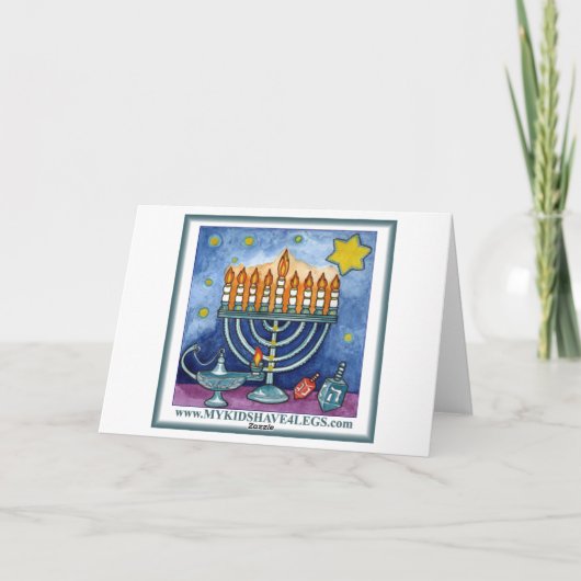 Engelse Springer Spaniel Chanukah Kaart Menorah (Achterkant)