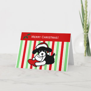 Engelse Springer Spaniel Christmas Cartoon Feestdagen Kaart