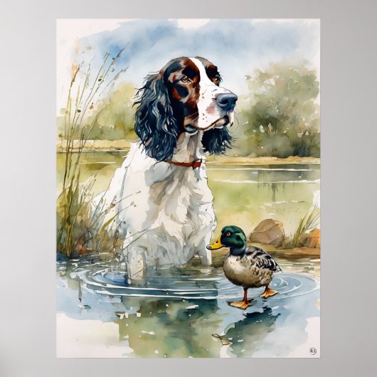 Engelse Springer Spaniel - Dog Art Print (Voorkant)
