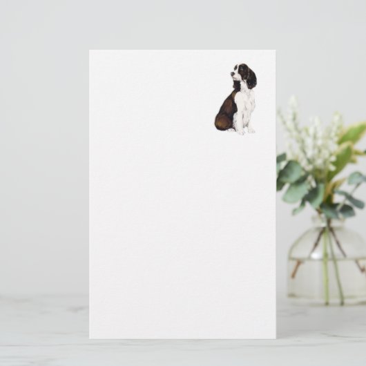 Engelse Springer Spaniel Dog Art Stationery Briefpapier (Staand voorkant)