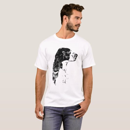 Engelse Springer Spaniel  Dog Art T-shirt (Voorkant volledig)