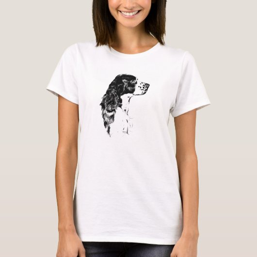 Engelse Springer Spaniel  Dog Art T-shirt (Voorkant)