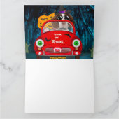 Engelse Springer Spaniel dog Car Scary Halloween Kaart (Binnen)