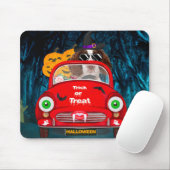 Engelse Springer Spaniel dog Car Scary Halloween Muismat (Met muis)