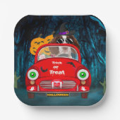 Engelse Springer Spaniel dog Car Scary Halloween Papieren Bordje (Voorkant)