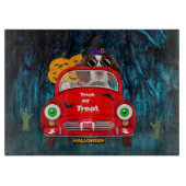 Engelse Springer Spaniel dog Car Scary Halloween Snijplank (Voorkant)