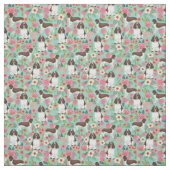 Engelse Springer Spaniel Dog  Florals Stof (Swatch)