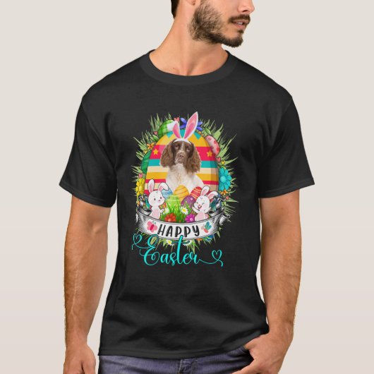Engelse Springer Spaniel Dog in paaseieren T-shirt (Voorkant)