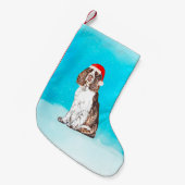 Engelse Springer Spaniel Dog In Sneeuw Kerst Pet Kleine Kerstsok (Voorkant (Hangend))