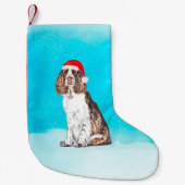 Engelse Springer Spaniel Dog In Sneeuw Kerst Pet Kleine Kerstsok (Voorkant)