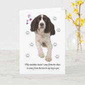 Engelse Springer Spaniel Dog Kaart (Gele Bloem)