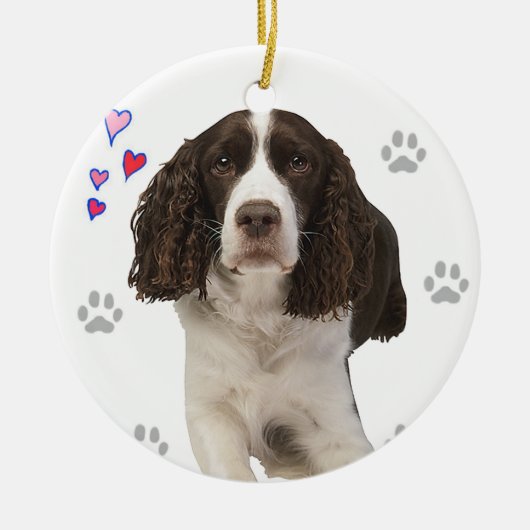 Engelse Springer Spaniel Dog Keramisch Ornament (Voorkant)