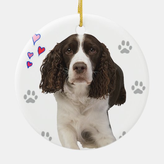 Engelse Springer Spaniel Dog Keramisch Ornament (Achterkant)