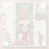 Engelse Springer Spaniel Dog Kerstmis Glazen Onderzetter (Achterkant)
