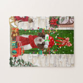 Engelse Springer Spaniel Dog Kerstmis Legpuzzel (Horizontaal)