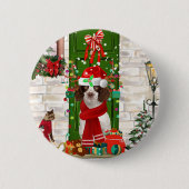 Engelse Springer Spaniel Dog Kerstmis Ronde Button 5,7 Cm (Voorkant)