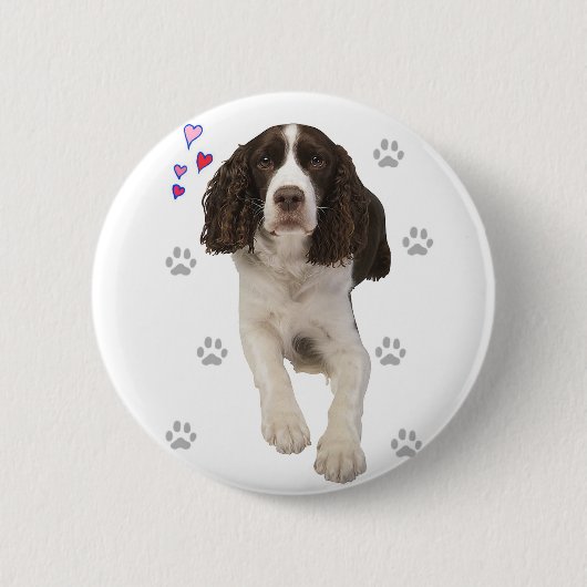 Engelse Springer Spaniel Dog Ronde Button 5,7 Cm (Voorkant)