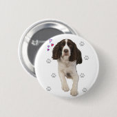 Engelse Springer Spaniel Dog Ronde Button 5,7 Cm (Voorkant /achterkant)