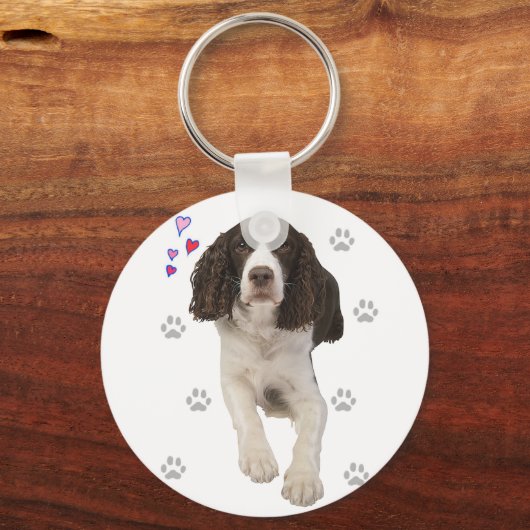 Engelse Springer Spaniel Dog Sleutelhanger (Voorkant)