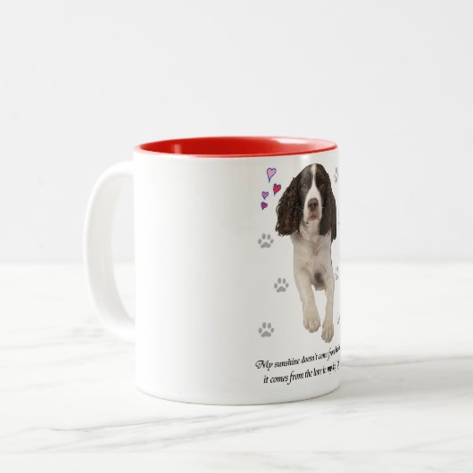 Engelse Springer Spaniel Dog Tweekleurige Koffiemok (Voorkant links)