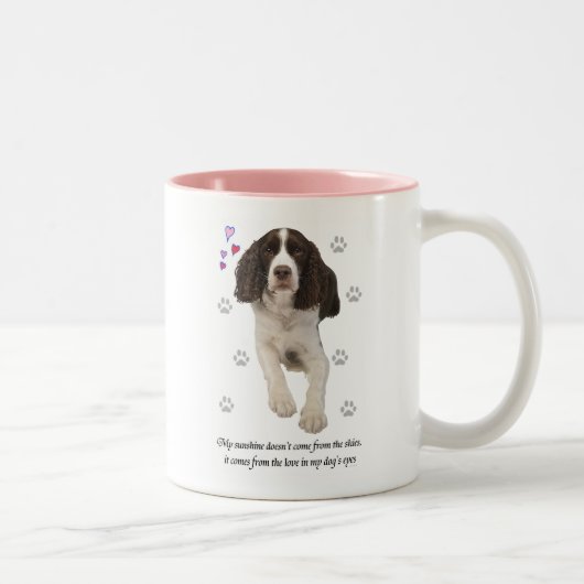 Engelse Springer Spaniel Dog Tweekleurige Koffiemok (Rechts)
