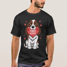 Engelse Springer Spaniel Dog Valentijnsdag Kisses T-shirt