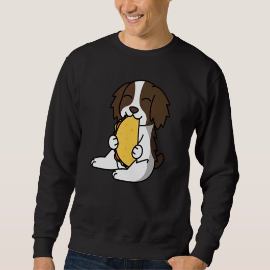 Engelse Springer Spaniel eet een Taco Dog Trui (Voorkant)