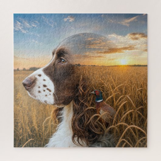 Engelse Springer Spaniel en Fazant Legpuzzel (Verticaal)