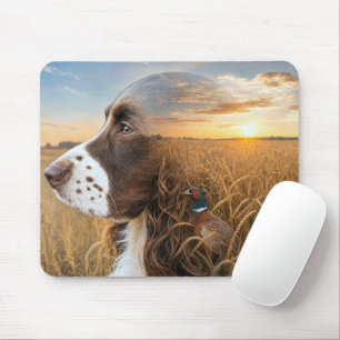 Engelse Springer Spaniel en fazant Muismat