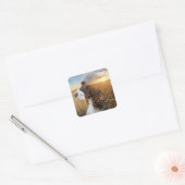Engelse Springer Spaniel en Fazant Vierkante Sticker (Envelop)