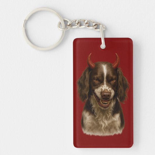 Engelse Springer Spaniel engel / duivel sleutelhan Sleutelhanger (Voorkant)