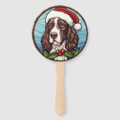 Engelse Springer Spaniel Gebrandschilderd Glas Ker Handwaaier (Achterkant)