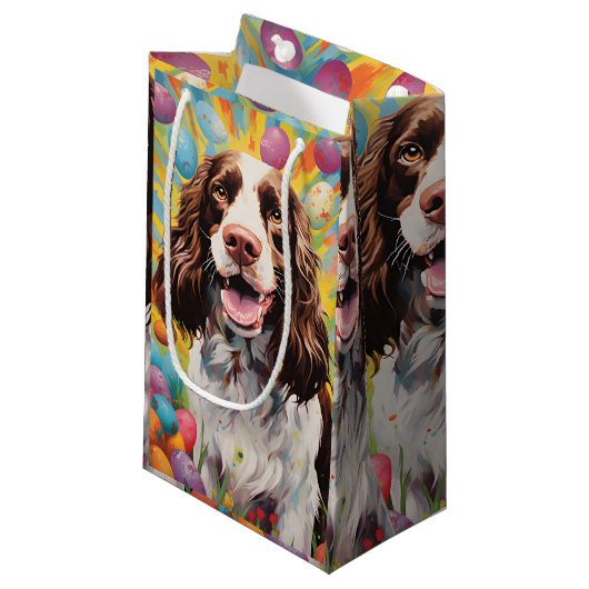 Engelse Springer Spaniel Gelukkig Pasen Klein Cadeauzakje (Voorkant Gekanteld)