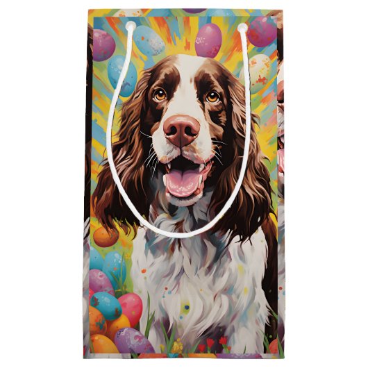 Engelse Springer Spaniel Gelukkig Pasen Klein Cadeauzakje (Voorkant)