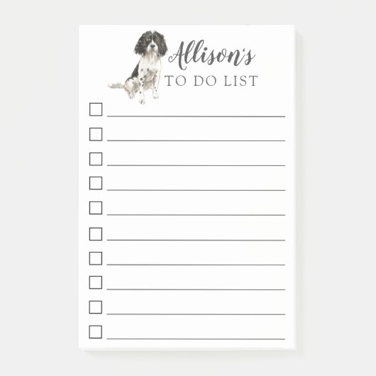 Engelse Springer Spaniel, gepersonaliseerd om lijs Post-it® Notes (Voorkant)