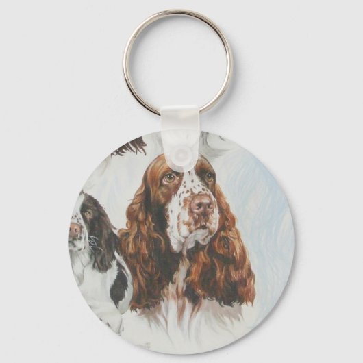 Engelse Springer Spaniel Ghost Sleutelhanger (Voorkant)