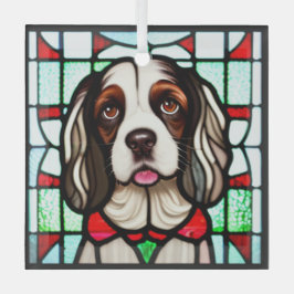 Engelse Springer Spaniel "Glas in lood" Glas Ornament