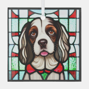 Engelse Springer Spaniel "Glas in lood" Glas Ornament