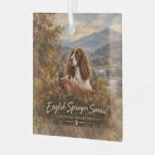 Engelse Springer Spaniel Glas Ornament (Voorkant links)