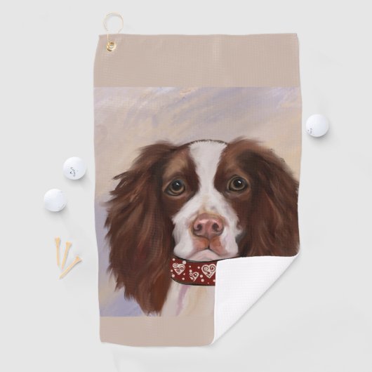 ENGELSE SPRINGER SPANIEL GOLFHANDDOEK (Insitu)