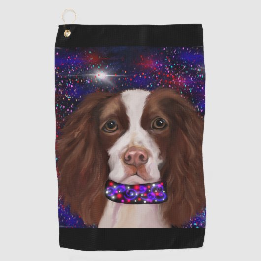 Engelse Springer Spaniel Golfhanddoek (Voorkant)