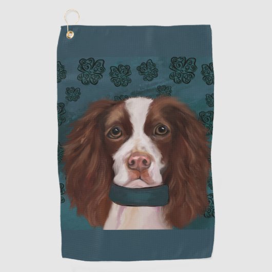 Engelse Springer Spaniel Golfhanddoek (Voorkant)