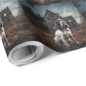 Engelse Springer Spaniel Halloween Griezelen Cadeaupapier (Rol Hoek)
