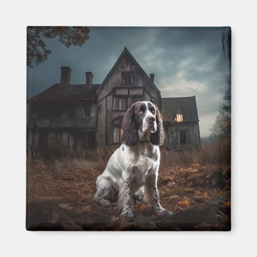 Engelse Springer Spaniel Halloween Griezelen Magneet (Voorkant)