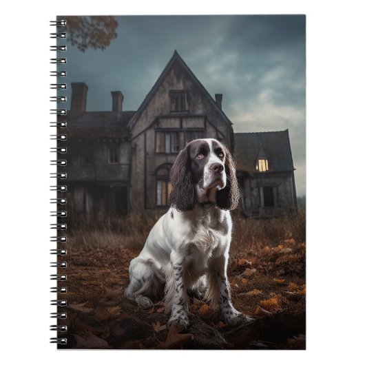 Engelse Springer Spaniel Halloween Griezelen Notitieboek (Voorkant)